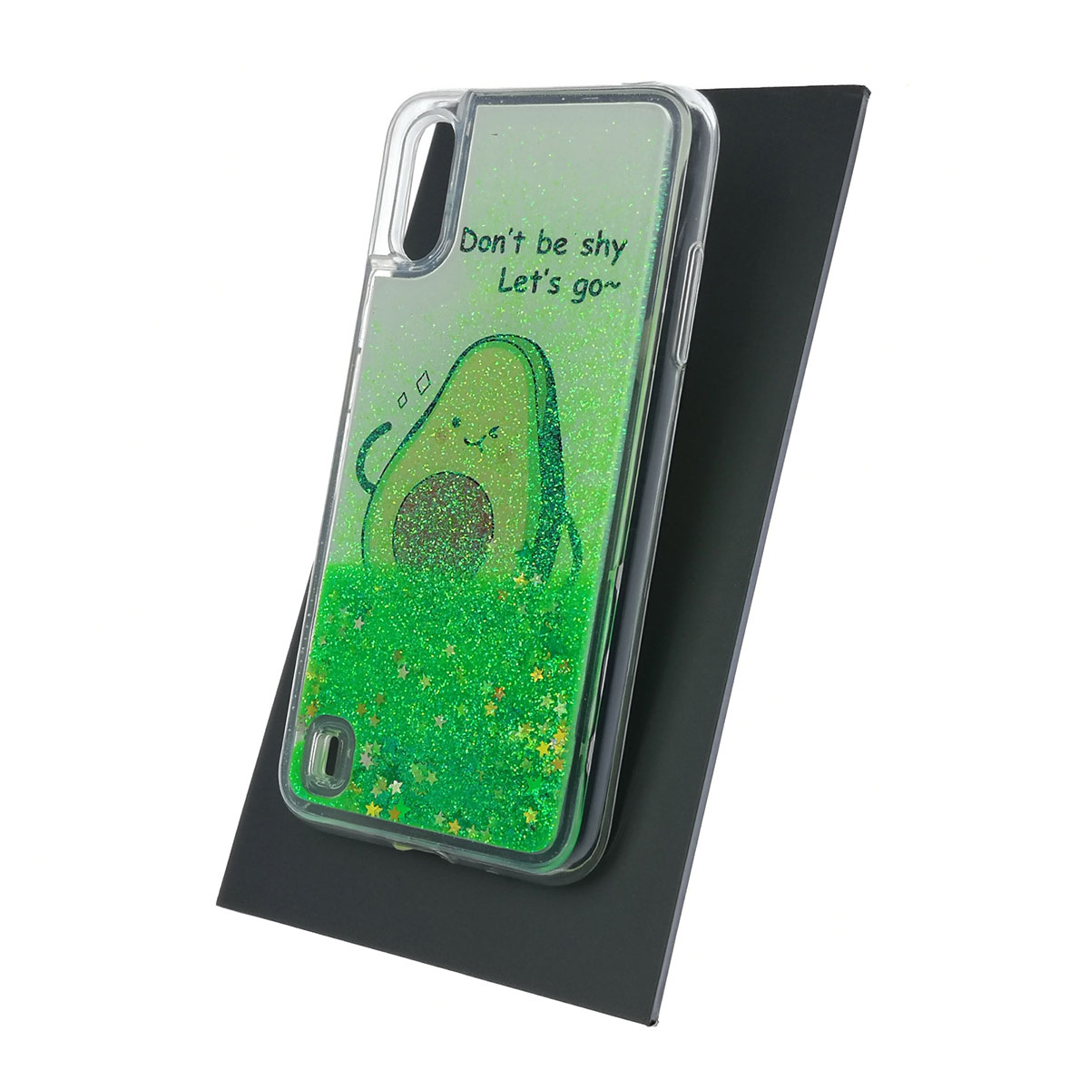 Чехол накладка TransFusion для SAMSUNG Galaxy A01 (SM-A015F), силикон, переливашка, рисунок Авокадо Don't be shy Let's go.