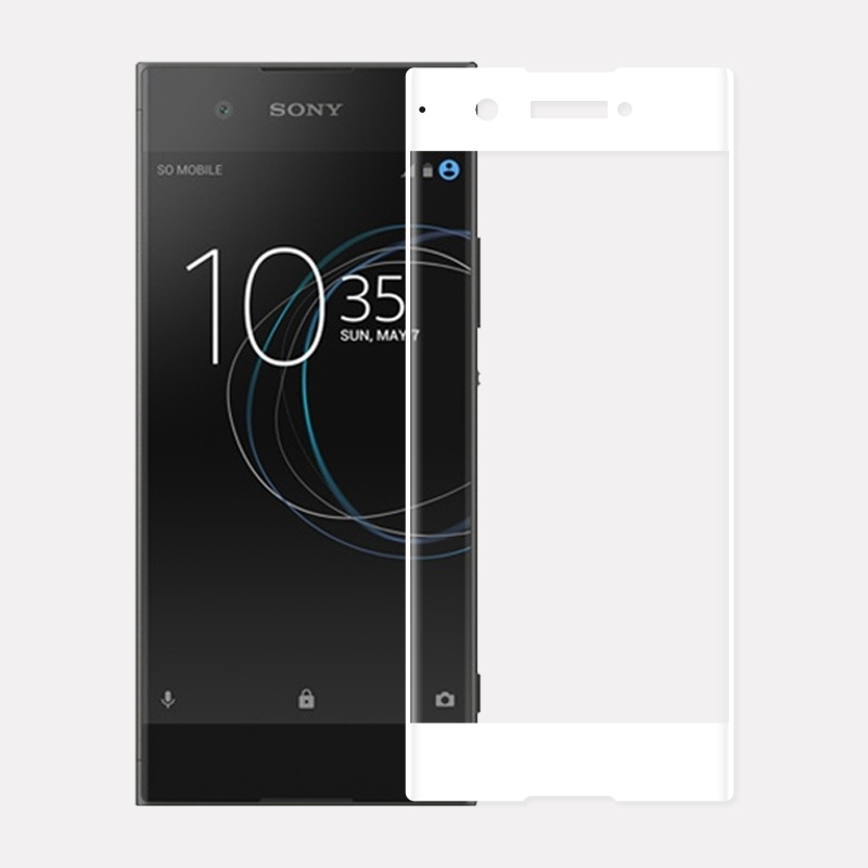 Защитное стекло 2D Full glass для Sony XA-1 Ultra /тех.пак/ белый.