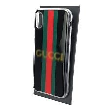 Чехол накладка для APPLE iPhone X, iPhone XS, силикон, глянцевый, рисунок Три цвета Гучи Чехол накладка для APPLE iPhone X, iPhone XS, силикон, глянцевый, рисунок Три цвета Гучи