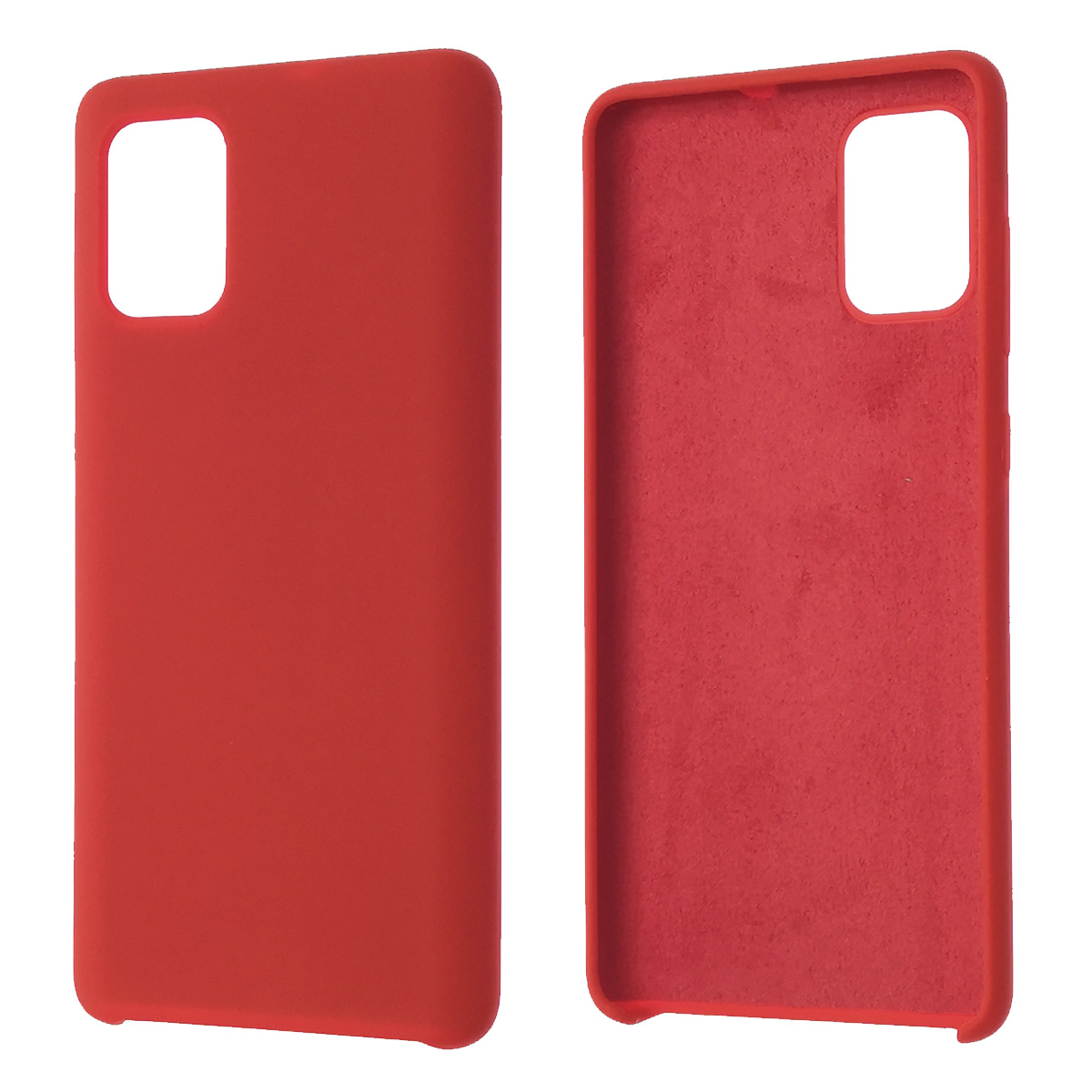 Чехол накладка Silicon Cover для SAMSUNG Galaxy A71 (SM-A715), силикон, бархат, цвет красный