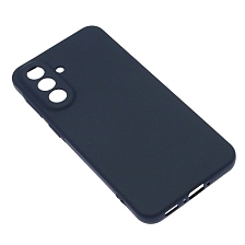 Чехол накладка Silicon Cover для SAMSUNG Galaxy A37, защита камеры, силикон, бархат, цвет темно синий
