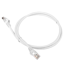 Патч-корд UTP 5e кат., сетевой кабель для интернета, длина 1 метр (PATCH-CORD RJ-45 1 M), цвет белый