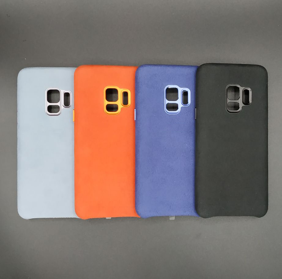 Чехол-накладка ALCANTARA для SAMSUNG S9 Plus цвет синий ASH.