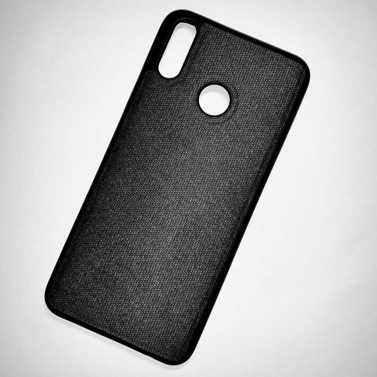 Чехол накладка для HUAWEI Honor Y9 2019, силикон, под джинс, цвет черный