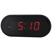 Электронные часы VST-712, будильник, красный циферблат, цвет черный