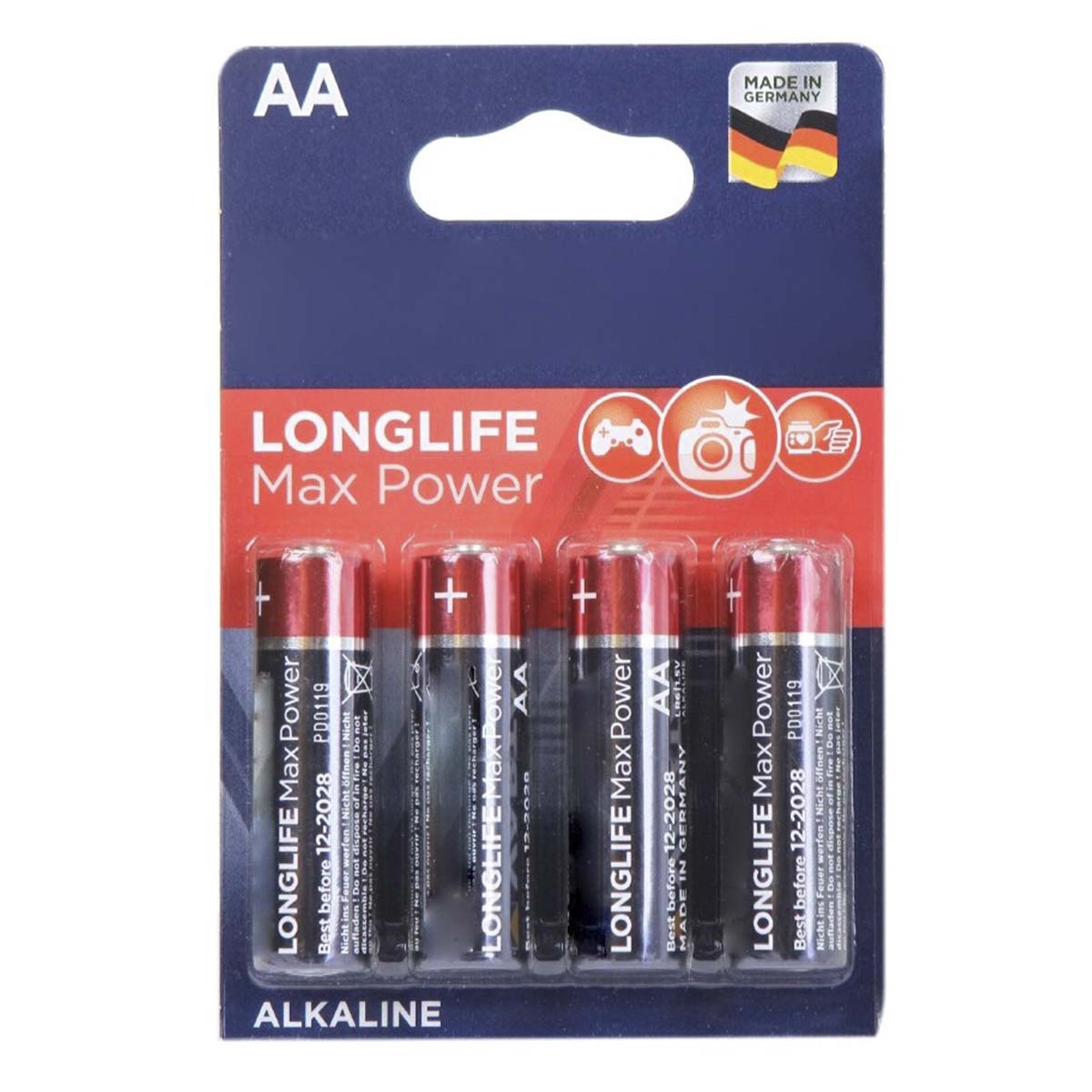 Батарейка VARTA LONGLIFE MAX POWER (MAX TECH) LR6 AA BL4 Alkaline 1.5V