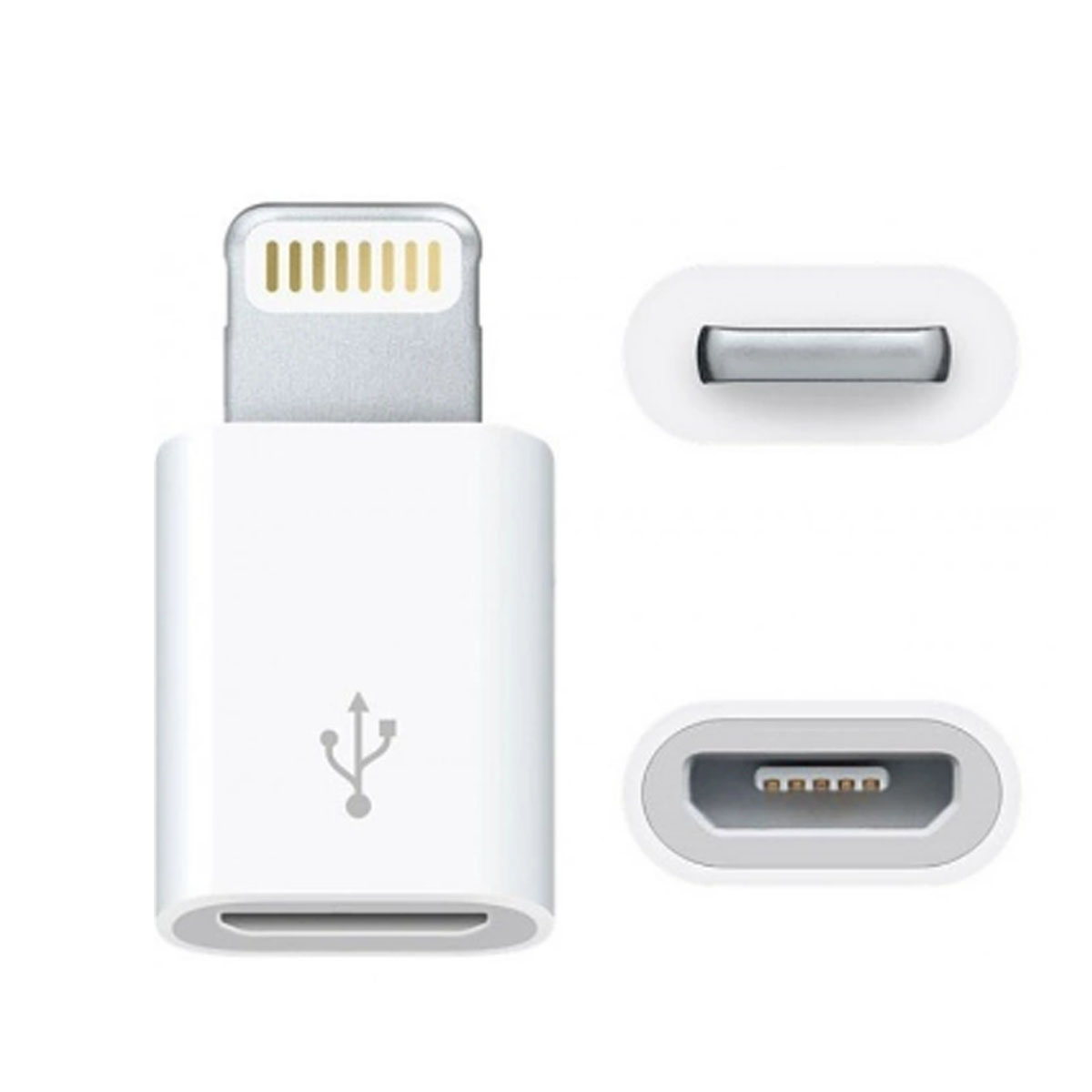 Адаптер, переходник, конвертер Lightning 8 pin на Micro USB, цвет белый Адаптер, переходник, конвертер Lightning 8 pin на Micro USB, цвет белый