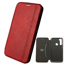 Чехол книжка VINTAGE LiNE для XIAOMI Redmi Note 8, экокожа, визитница, цвет красный.