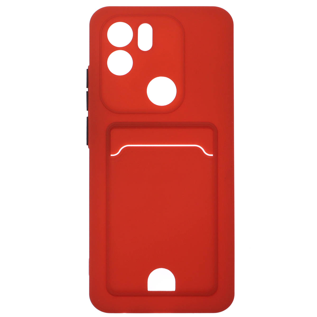 Чехол накладка BUTTON для Redmi A1 Plus, Redmi A2 Plus, POCO C51, силикон, отдел для карт, цвет красный Чехол накладка BUTTON для Redmi A1 Plus, Redmi A2 Plus, POCO C51, силикон, отдел для карт, цвет красный