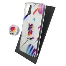 Чехол накладка для SAMSUNG Galaxy A51 (SM-A515), силикон, фактурный глянец, с поп сокетом, рисунок Likee Чехол накладка для SAMSUNG Galaxy A51 (SM-A515), силикон, фактурный глянец, с поп сокетом, рисунок Likee