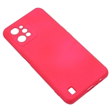Чехол накладка Silicon Cover для Realme C31, силикон, бархат, цвет фуксия