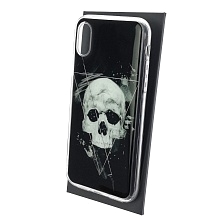 Чехол накладка для APPLE iPhone X, iPhone XS, силикон, глянцевый, рисунок Череп с треугольником Чехол накладка для APPLE iPhone X, iPhone XS, силикон, глянцевый, рисунок Череп с треугольником
