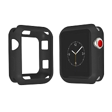 Чехол для APPLE Watch 4, 40 мм, силикон, мягкий, цвет черный. Чехол для APPLE Watch 4, 40 мм, силикон, мягкий, цвет черный.
