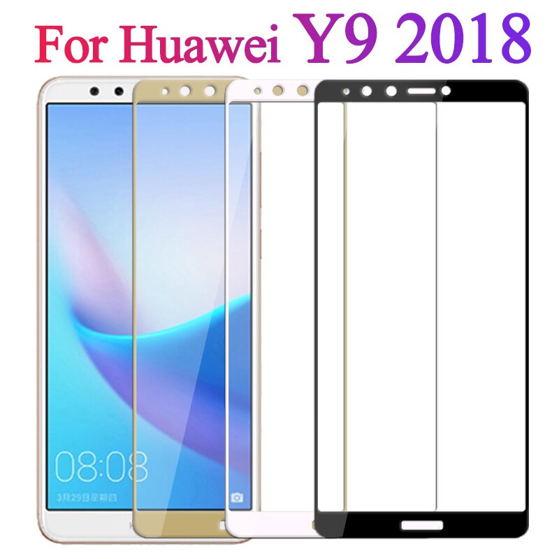 Защитное стекло 2D Full glass для Huawei Honor Y9 2018 /тех.пак/ белый.