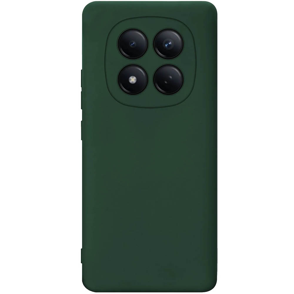 Чехол накладка NANO для XIAOMI Redmi Note 15 Pro, защита камеры, силикон, бархат, цвет темно зеленый