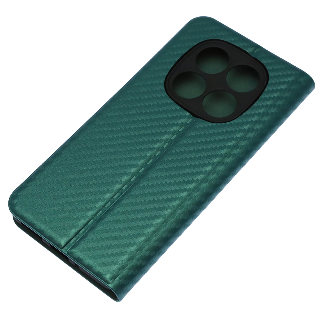 Чехол книжка CHESS для XIAOMI Redmi Note 14 Pro 5G, POCO X7, текстура карбон, визитница, цвет темно зеленый Чехол книжка CHESS для XIAOMI Redmi Note 14 Pro 5G, POCO X7, текстура карбон, визитница, цвет темно зеленый
