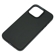 Чехол накладка ANNTEK с поддержкой MagSafe для APPLE iPhone 15 Pro Max, пластик, карбон, цвет черный Чехол накладка ANNTEK с поддержкой MagSafe для APPLE iPhone 15 Pro Max, пластик, карбон, цвет черный