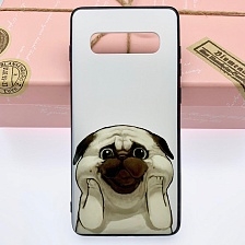 Чехол накладка для SAMSUNG Galaxy S10 Plus (SM-G975), силикон, рисунок Щенок.
