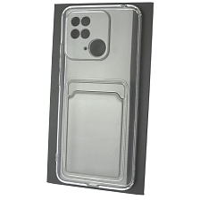 Чехол накладка CARD CASE для XIAOMI Redmi 10C, XIAOMI POCO C40, силикон, отдел для карт, цвет прозрачный Чехол накладка CARD CASE для XIAOMI Redmi 10C, XIAOMI POCO C40, силикон, отдел для карт, цвет прозрачный