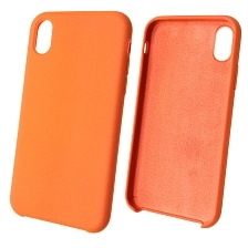 Чехол накладка Silicon Case для APPLE iPhone XR, силикон, бархат, цвет оранжевый. Чехол накладка Silicon Case для APPLE iPhone XR, силикон, бархат, цвет оранжевый.