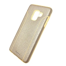 Чехол накладка Cherry II для SAMSUNG Galaxy A8 2018 (SM-A530), силикон, цвет золотистый.