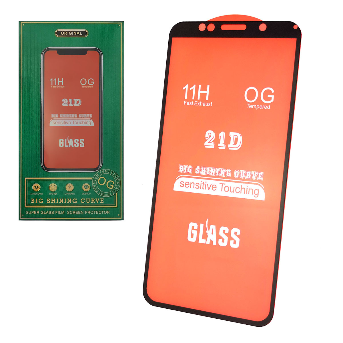 Защитное стекло 21D FC для HUAWEI Honor 9S (DUA-LX9), Y5P (DRA-LX9), цвет окантовки черный