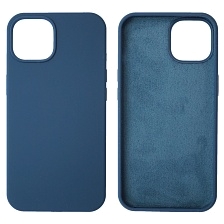 Чехол накладка Silicon Case для APPLE iPhone 14 (6.1"), силикон, бархат, цвет сапфировый Чехол накладка Silicon Case для APPLE iPhone 14 (6.1"), силикон, бархат, цвет сапфировый