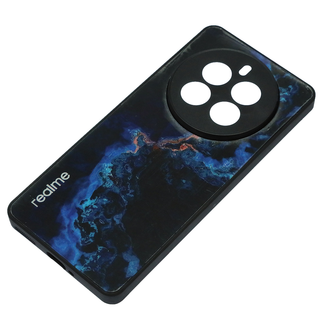 Чехол накладка для Realme 12 Pro, защита камеры, пластик, силикон, рисунок синяя абстракция Чехол накладка для Realme 12 Pro, защита камеры, пластик, силикон, рисунок синяя абстракция