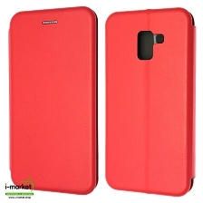 Чехол книжка для SAMSUNG Galaxy A8 Plus (SM-A730), экокожа, визитница, цвет красный Чехол книжка для SAMSUNG Galaxy A8 Plus (SM-A730), экокожа, визитница, цвет красный