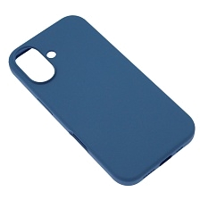 Чехол накладка Silicon Case для APPLE iPhone 16 (6.1"), силикон, бархат, цвет темно синий Чехол накладка Silicon Case для APPLE iPhone 16 (6.1"), силикон, бархат, цвет темно синий
