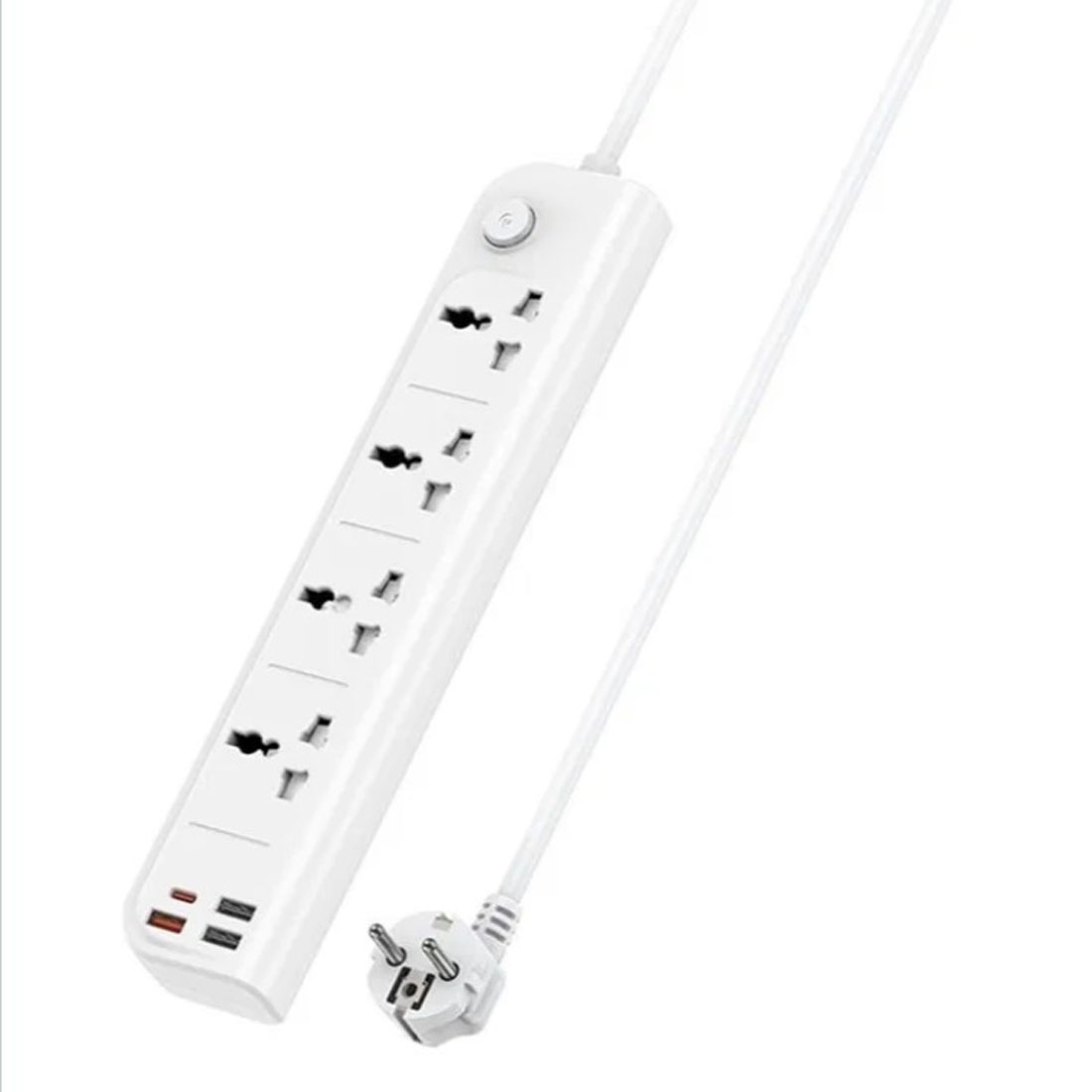 Сетевой фильтр, удлинитель YESIDO MC18, 4 розетки, 3 USB, 1 USB Type C, длина 2 метра, цвет белый Сетевой фильтр, удлинитель YESIDO MC18, 4 розетки, 3 USB, 1 USB Type C, длина 2 метра, цвет белый