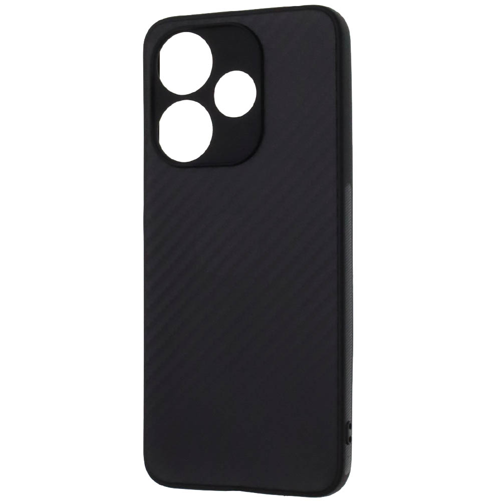Чехол накладка для XIAOMI Redmi 13, POCO M6 4G, защита камеры, силикон, карбон, цвет черный