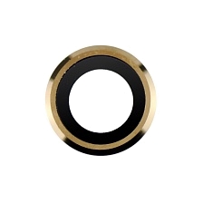 Сапфировое стекло с рамкой для объектива камеры Apple iPhone 6 золотистое.