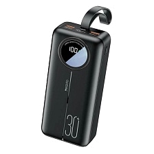Внешний портативный аккумулятор, Power Bank YESIDO YP42, 30000 mAh, LED дисплей, PD20W, QC3.0, цвет черный Внешний портативный аккумулятор, Power Bank YESIDO YP42, 30000 mAh, LED дисплей, PD20W, QC3.0, цвет черный