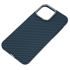 Чехол накладка MOSBROS с поддержкой MagSafe для APPLE iPhone 15 Pro Max (6.7"), пластик, карбон, цвет темно синий Чехол накладка MOSBROS с поддержкой MagSafe для APPLE iPhone 15 Pro Max (6.7"), пластик, карбон, цвет темно синий