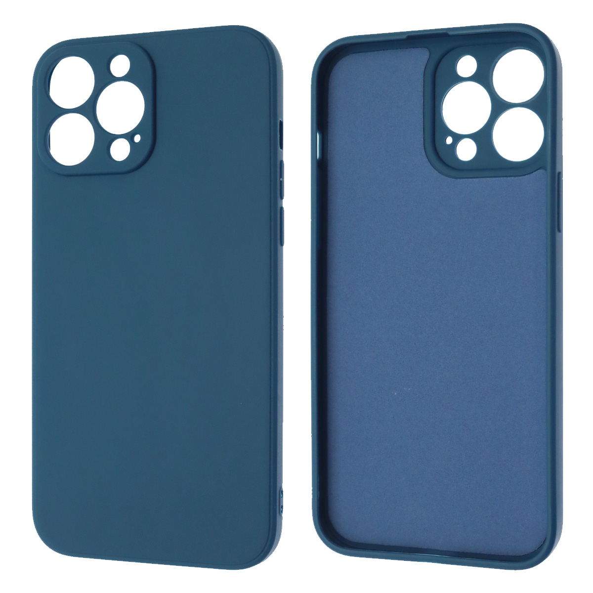 Чехол накладка для APPLE iPhone 13 Pro Max (6.7), силикон, бархат, цвет темно синий Чехол накладка для APPLE iPhone 13 Pro Max (6.7), силикон, бархат, цвет темно синий