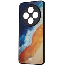 Чехол накладка для XIAOMI Redmi 14C, POCO C75 пластик, силикон, защита камеры, рисунок Океанская волна