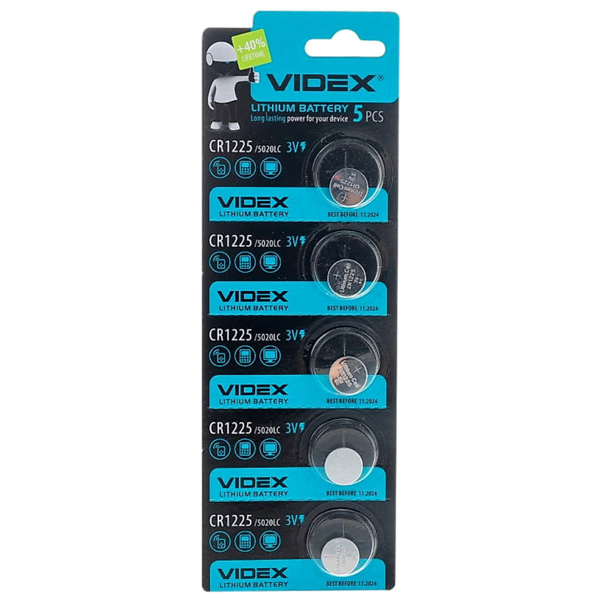 Батарейка VIDEX Lithium CR1225 BL-5