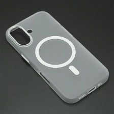 Чехол накладка Cabbeen с поддержкой MagSafe для APPLE iPhone 16, матовый, цвет прозрачно белый
