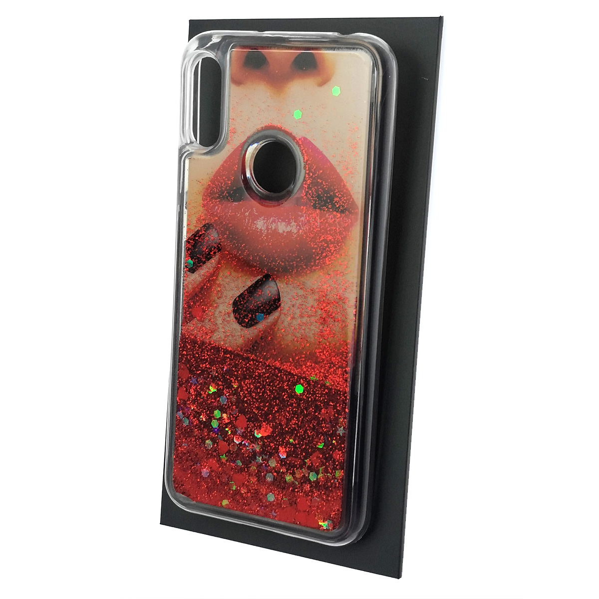 Чехол накладка TransFusion для HUAWEI Honor 8A, Y6 2019, силикон, переливашка, рисунок Красные губы Чехол накладка TransFusion для HUAWEI Honor 8A, Y6 2019, силикон, переливашка, рисунок Красные губы