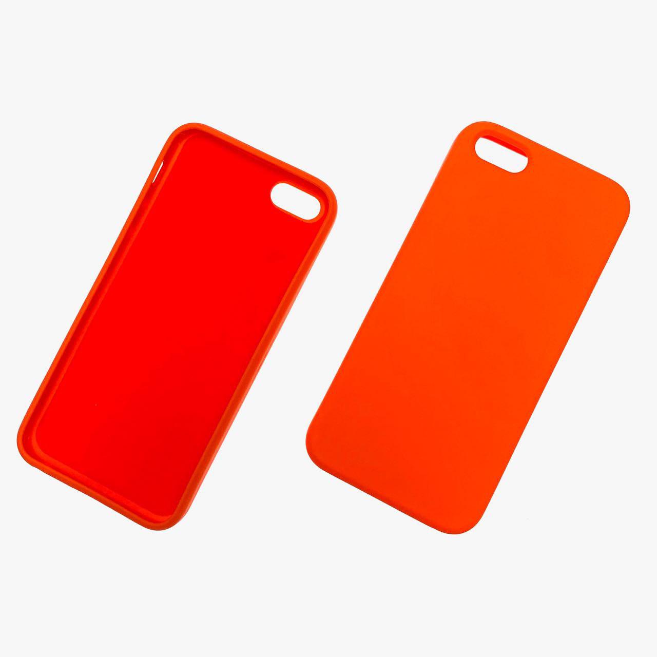 Чехол накладка для APPLE iPhone 5, 5G, 5S, SE, силикон, цвет оранжевый.