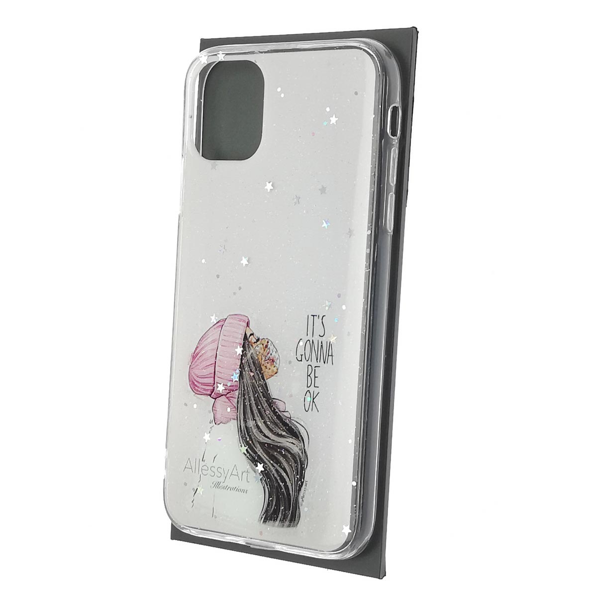 Чехол накладка Vinil для APPLE iPhone 11, силикон, блестки, глянцевый, рисунок It's Gonna Be OK Чехол накладка Vinil для APPLE iPhone 11, силикон, блестки, глянцевый, рисунок It's Gonna Be OK