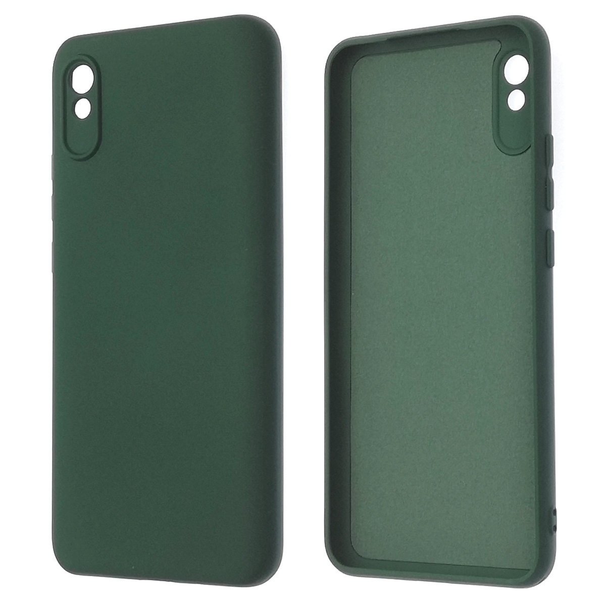 Чехол накладка NANO для XIAOMI Redmi 9A, силикон, бархат, цвет темно зеленый