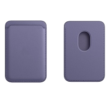 Чехол картхолдер Leather Wallet MagSafe на смартфон APPLE для банковских карт, экокожа, цвет темно сиреневый Чехол картхолдер Leather Wallet MagSafe на смартфон APPLE для банковских карт, экокожа, цвет темно сиреневый