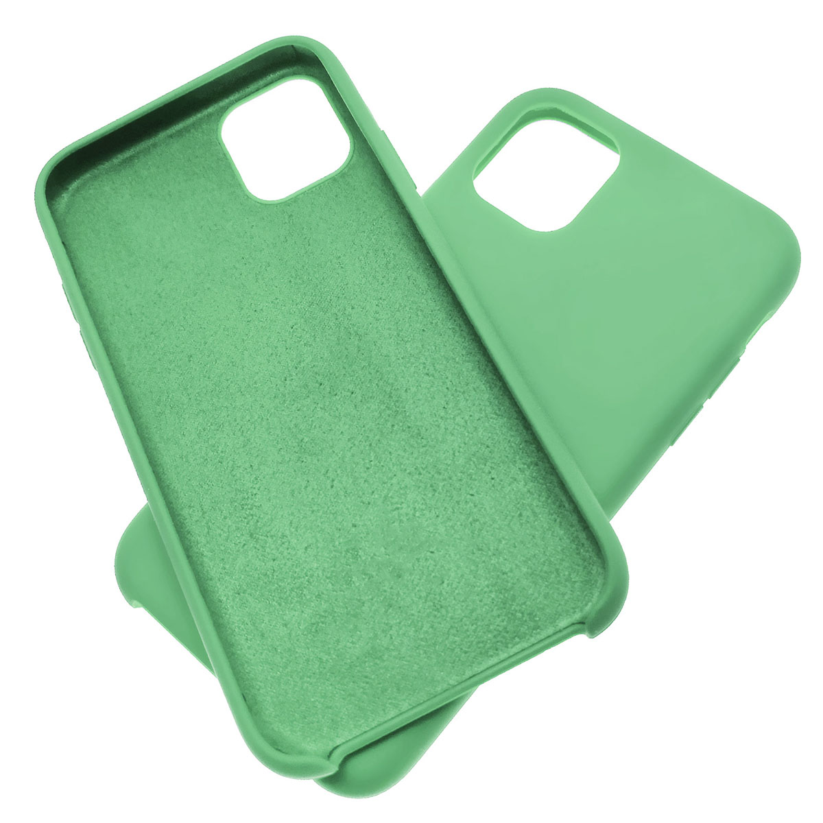 Чехол накладка Silicon Case для APPLE iPhone 11, силикон, бархат, цвет мятный Чехол накладка Silicon Case для APPLE iPhone 11, силикон, бархат, цвет мятный