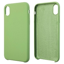 Чехол накладка Silicon Case для APPLE iPhone XR, силикон, бархат, цвет фисташковый Чехол накладка Silicon Case для APPLE iPhone XR, силикон, бархат, цвет фисташковый