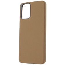 Чехол накладка для SAMSUNG GALAXY A06, силикон, пластик, текстура кожи, бархат, цвет коричневый