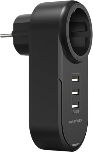 СЗУ Ravpower 220В+ 3 USB (3.4А) RAVPower RP-PC003B, цвет черный | Распродажа по 390