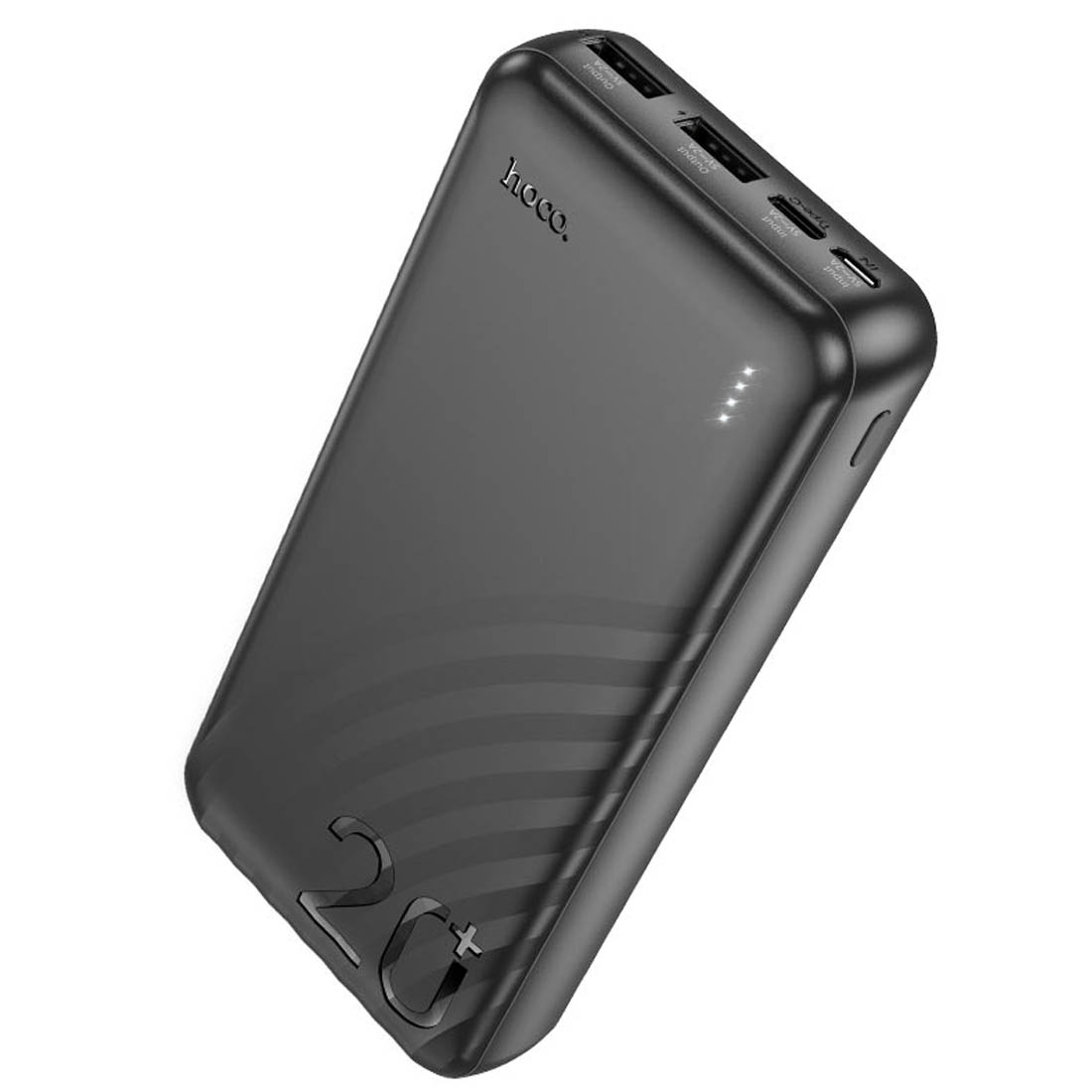 Внешний портативный аккумулятор, Power Bank HOCO J123A Element, 20000 mAh, цвет черный Внешний портативный аккумулятор, Power Bank HOCO J123A Element, 20000 mAh, цвет черный