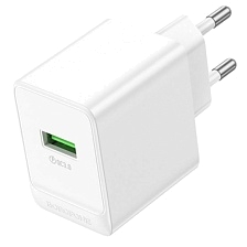 СЗУ (Сетевое зарядное устройство) BOROFONE BAS12A, QC3.0, 18W, 3 A, 1 USB, цвет белый СЗУ (Сетевое зарядное устройство) BOROFONE BAS12A, QC3.0, 18W, 3 A, 1 USB, цвет белый